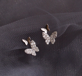 sterling silver double butterfly earrings