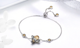 dancing bumble bee sterling silver bracelet