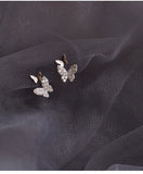 sterling silver double butterfly earrings