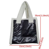 sherpa leather tote bag