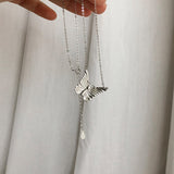 flutter butterfly sterling silver necklace