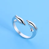 dolphin dive sterling silver ring