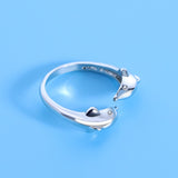 dolphin dive sterling silver ring