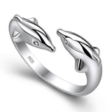 dolphin dive sterling silver ring