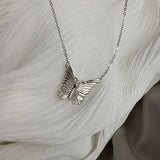 flutter butterfly sterling silver necklace