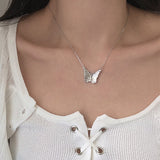 flutter butterfly sterling silver necklace